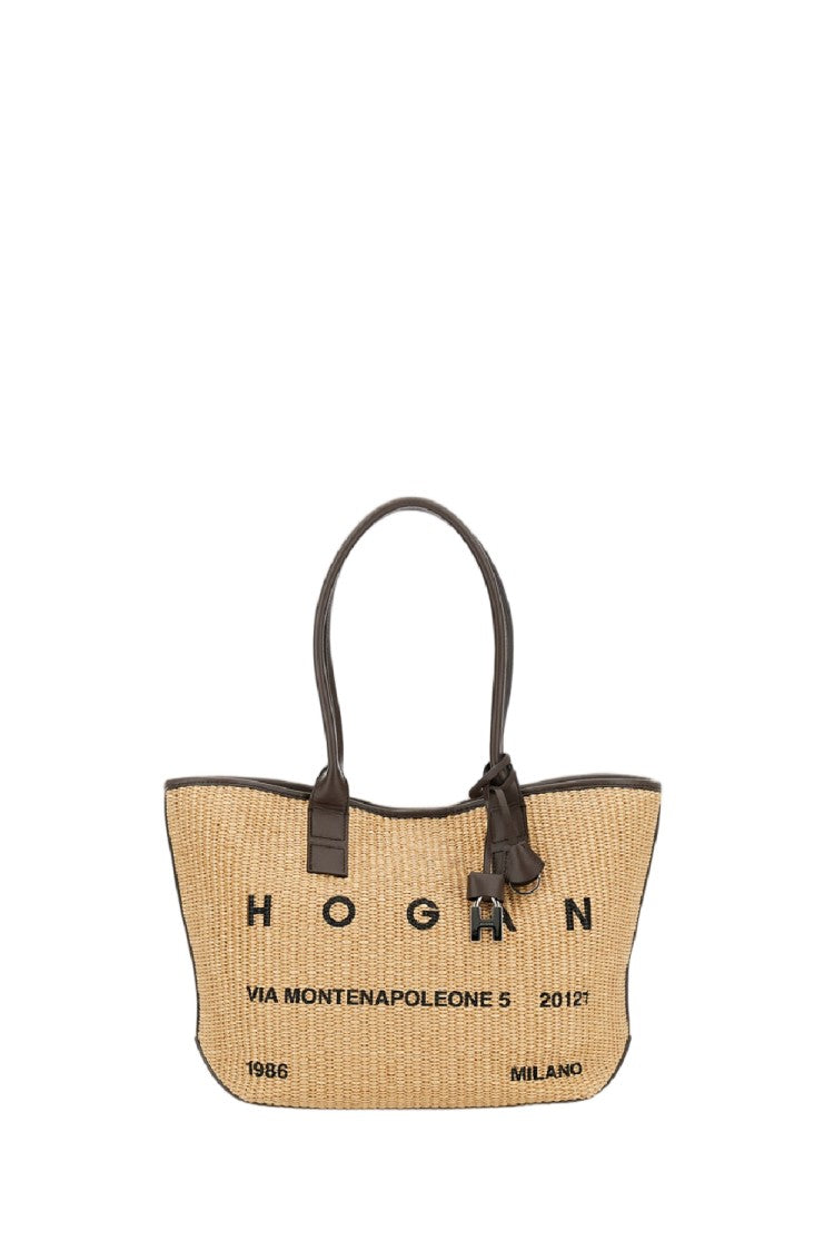 Hogan Address Shopping Rafia Bag
