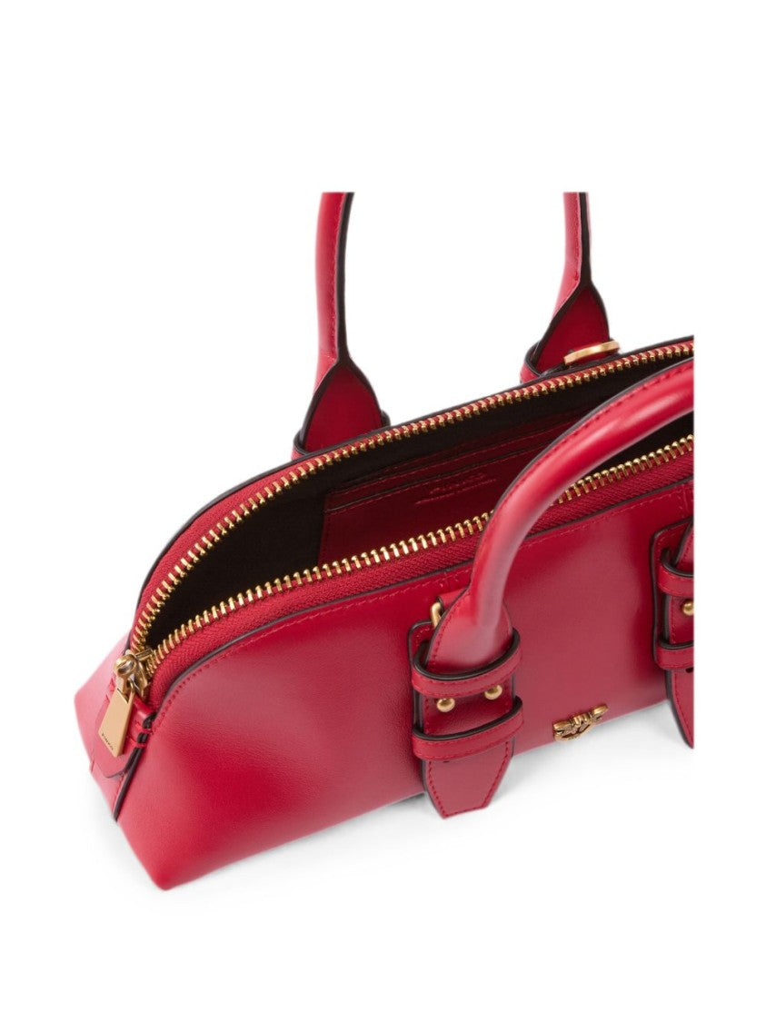 Pinko Red Elongated Gold Hardware Handbag