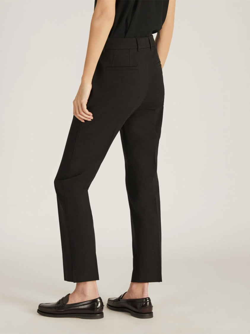 Incotex Black Tailored Straight-Leg Cotton Pants