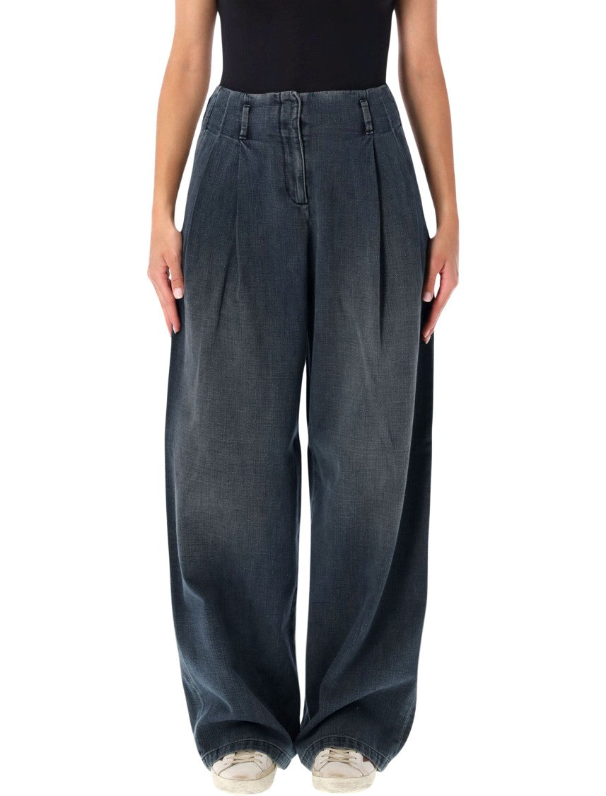 Golden Goose Wide Leg Flavia Denim With High Waist And Front Pleats
