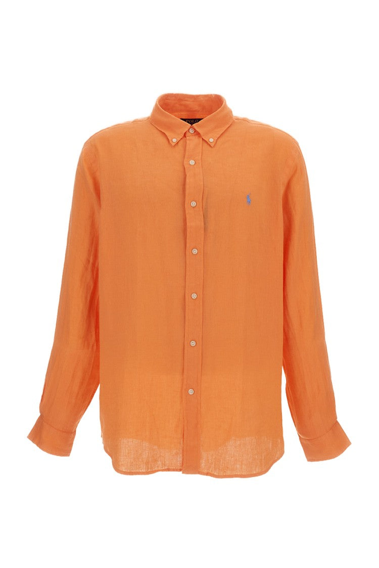Polo Ralph Lauren Orange Linen Button-Down Shirt