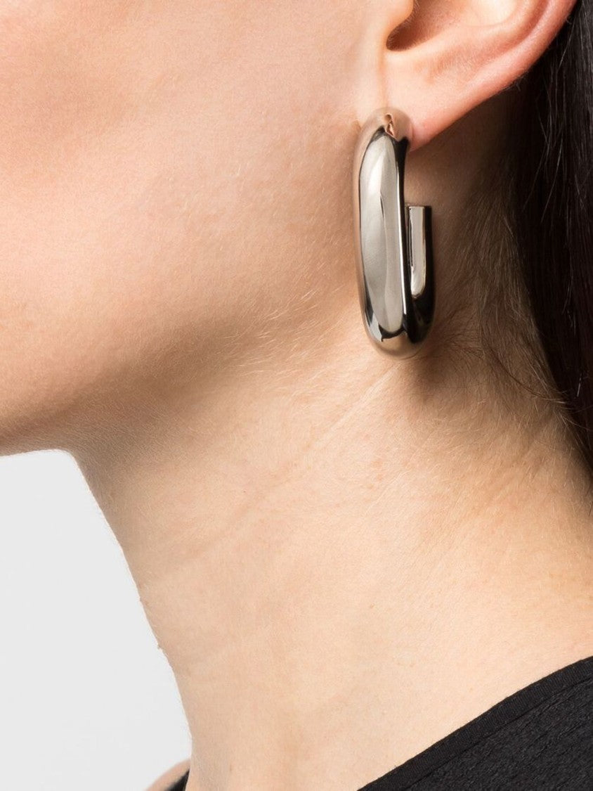Rabanne Sculptural Silver Finish Brass Earrings