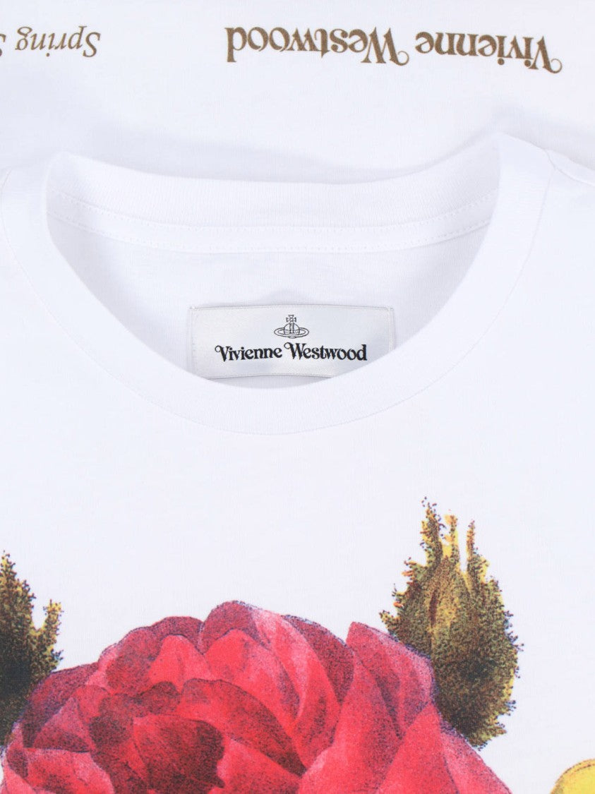 Vivienne Westwood White Floral Print Cotton T-Shirt