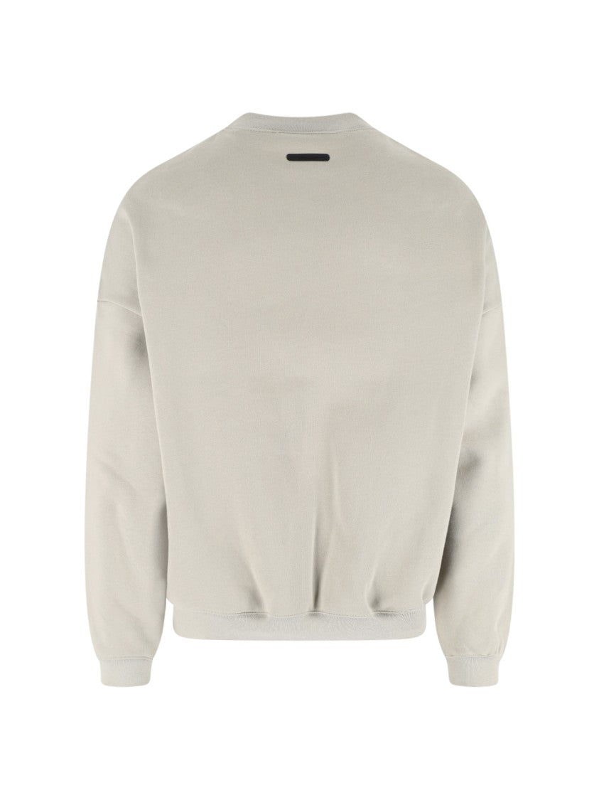 Fear Of God Essentials Black Relaxed Arched Logo Cropped Headed Sweatshirt