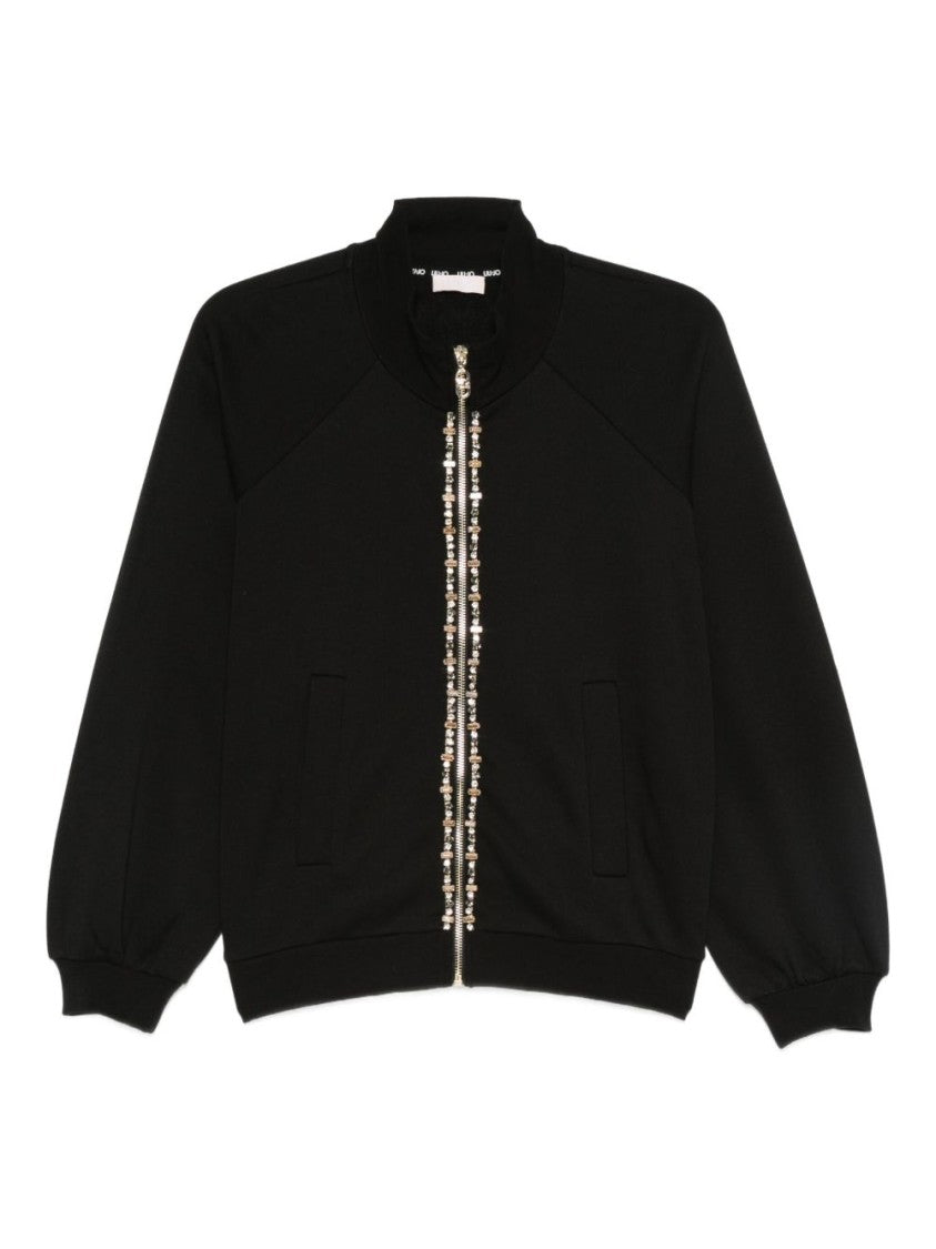 Liu Jo Black Sweatshirt With Bead Embellishments