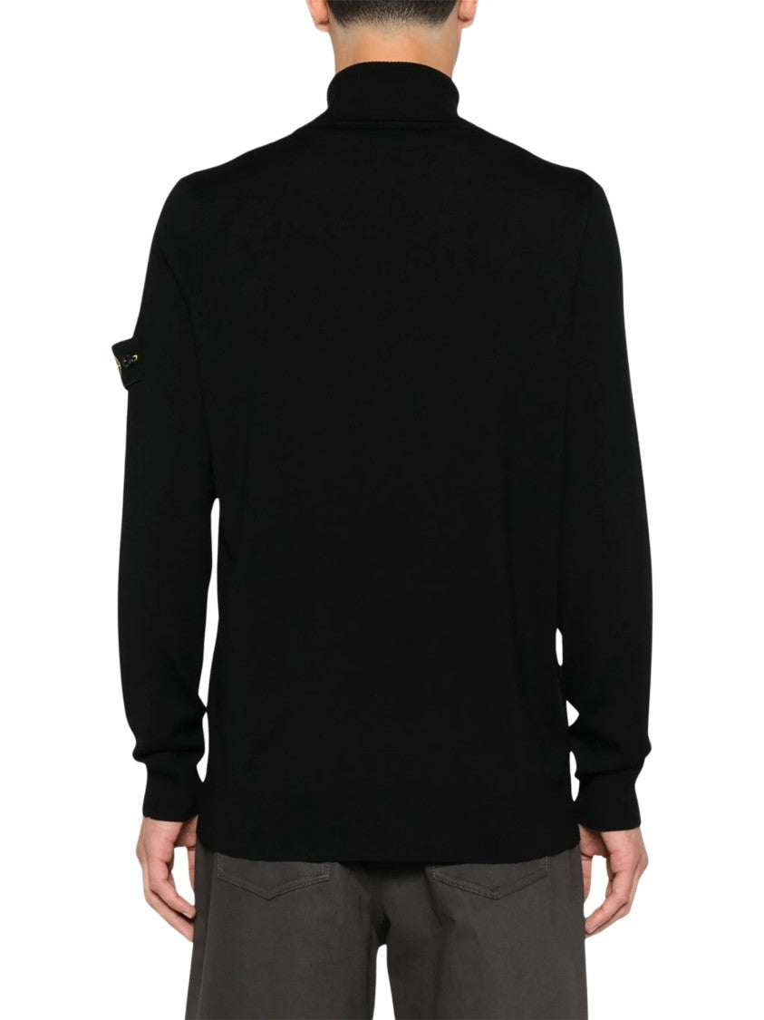 Stone Island T-Neck Patch Logo Turtleneck Sweater