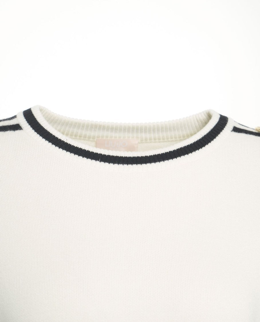 Liu Jo Relaxed Fit Sweater With Contrast Stripes