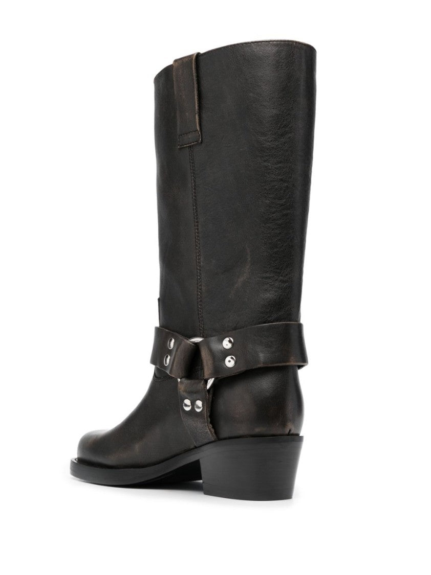 Paris Texas Black Calf Leather Roxy Boot