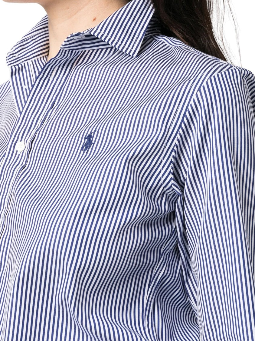 Polo Ralph Lauren Blue Cotton Striped Logo Shirt