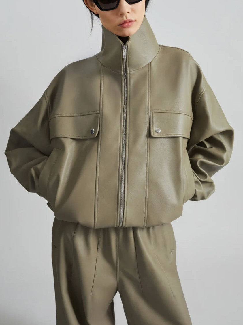 The Frankie Shop Cropped Nolita Jacket With High Collar