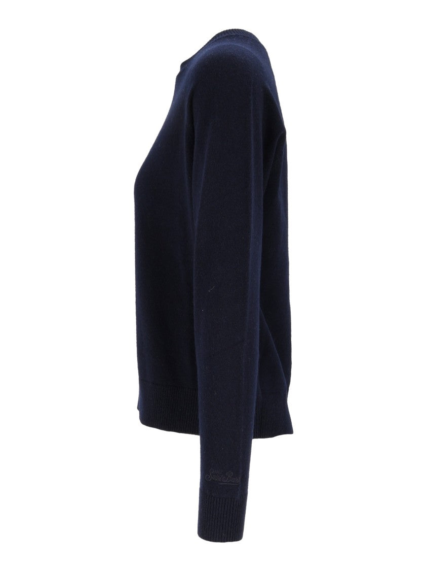 Mc2 Saint Barth Night Blue Delphine Relaxed Fit Cashmere Sweater