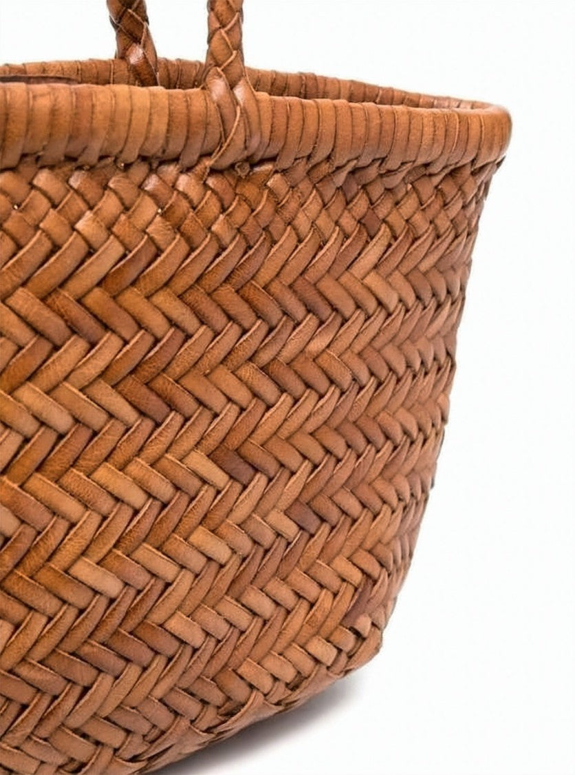 Dragon Diffusion Mini Flat Basket-Style Tote With Braided Handles