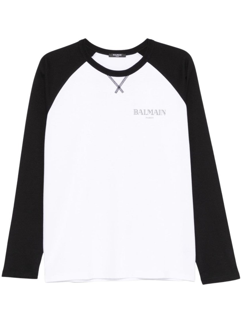 Balmain Black Raglan Sleeve T-Shirt