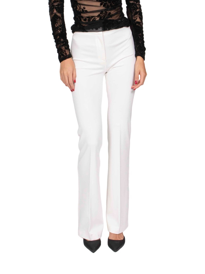Pinko White Concealed-Closure Tailored Flared Pants