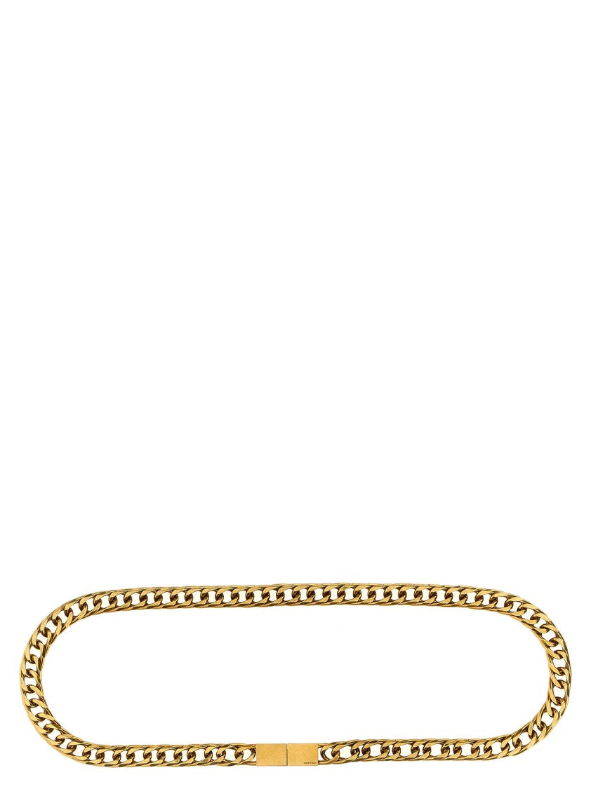 Saint Laurent Antiqued Brass Chain Belt With Interlocking Closure