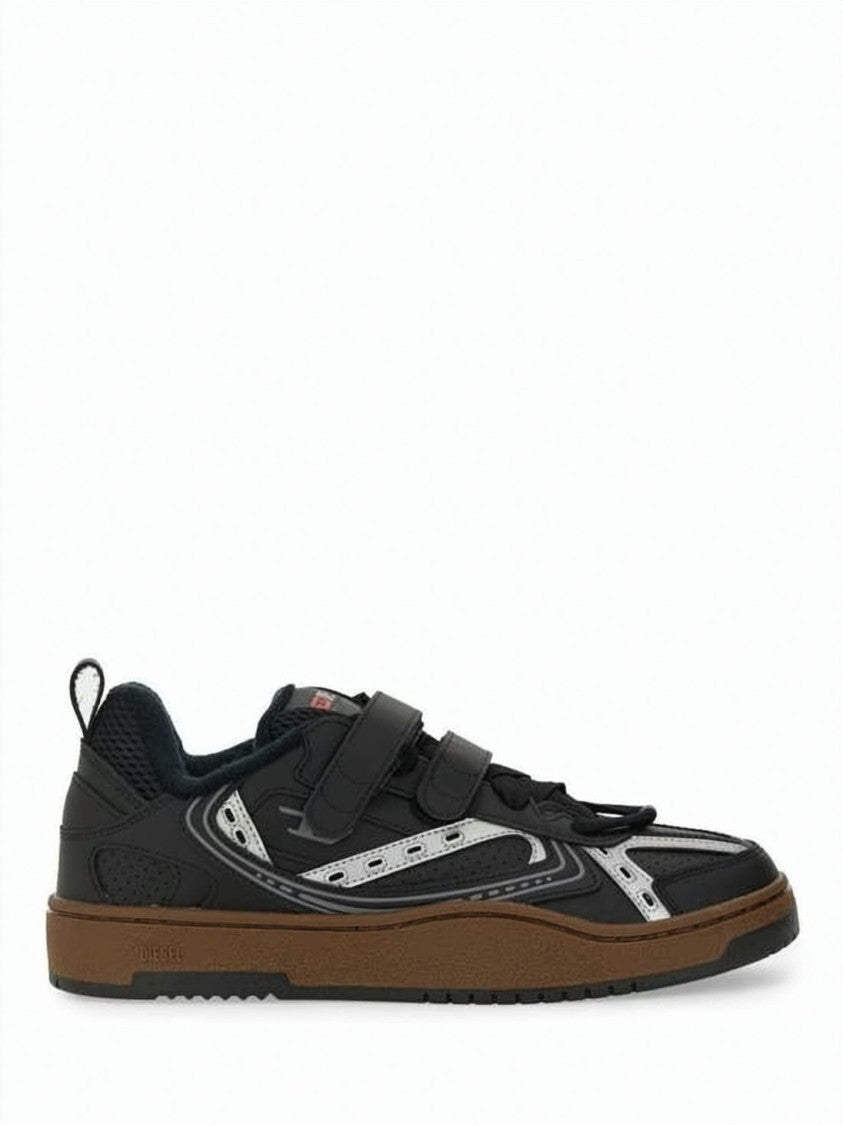 Diesel Calf Leather And Polyester Sneakers