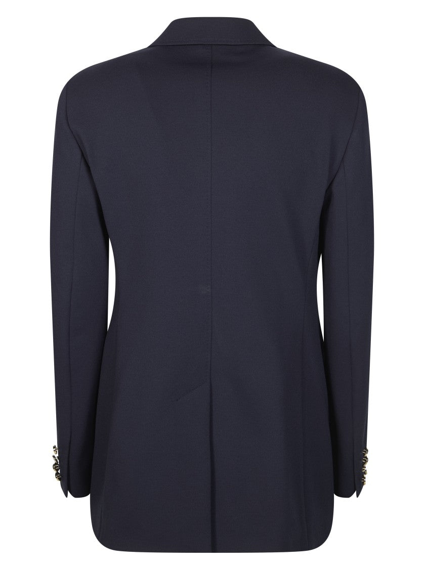 Max Mara Blue Riviera Double Breasted Jersey Jacket
