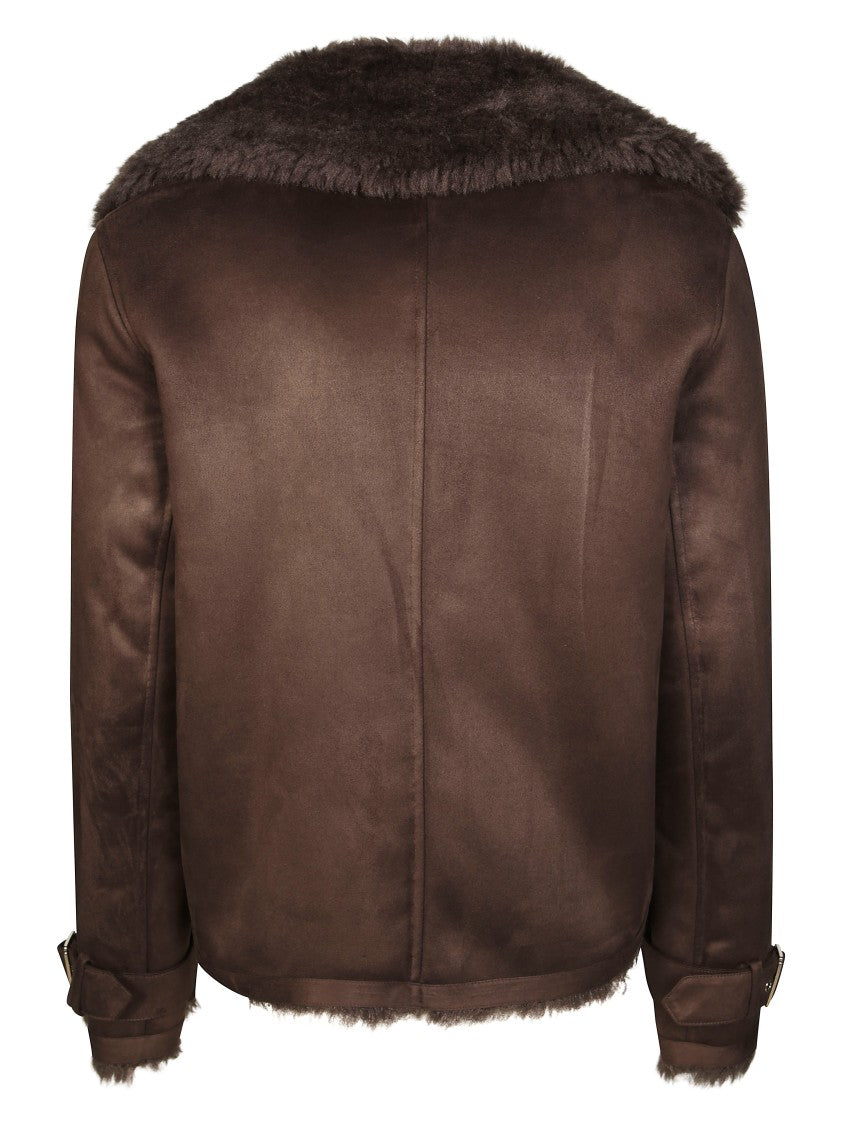 Liu Jo Cropped Brown Shearling-Lined Jacket