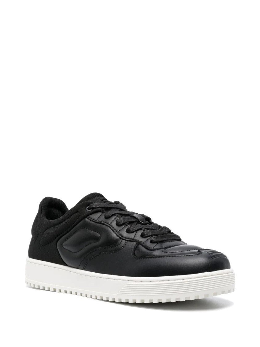 Emporio Armani Lace-Up Black Cowhide Trainers