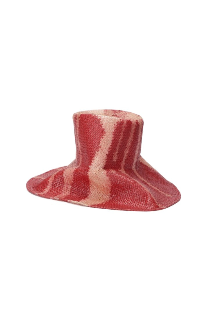 Yesey Wide-Brimmed Textured Hat With Cylindrical Crown