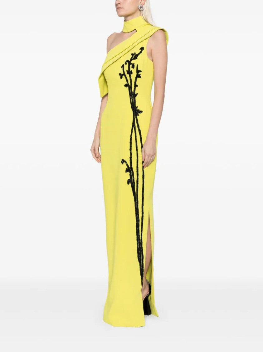 Saiid Kobeisy Crepe, Off-Shoulder Dress With Beading