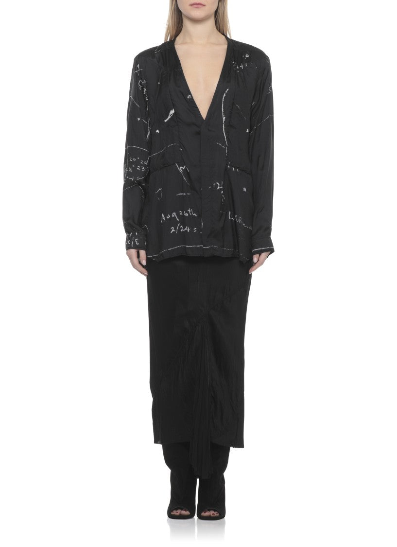 Rick Owens Black Larry Fogpocket Cotton Shirt