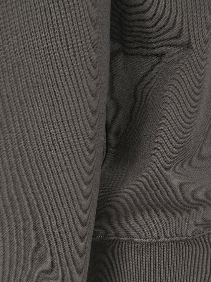 Maison Kitsuné Minimalist Dark Grey Knit Sweater With Subtle Logo