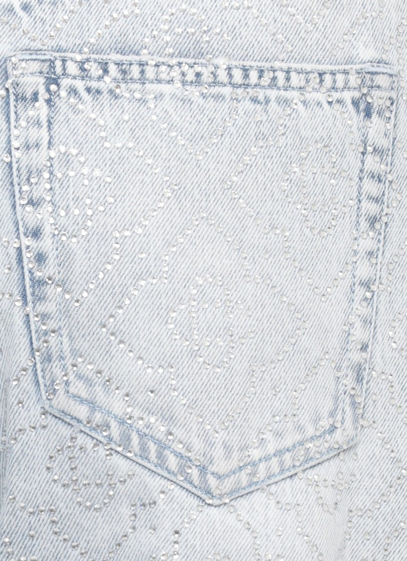 Casablanca Light Blue Hotfix Strass Jeans