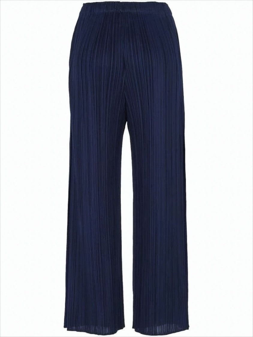Pleats Please Wide-Leg Pleated Trousers With Elastic Waistband