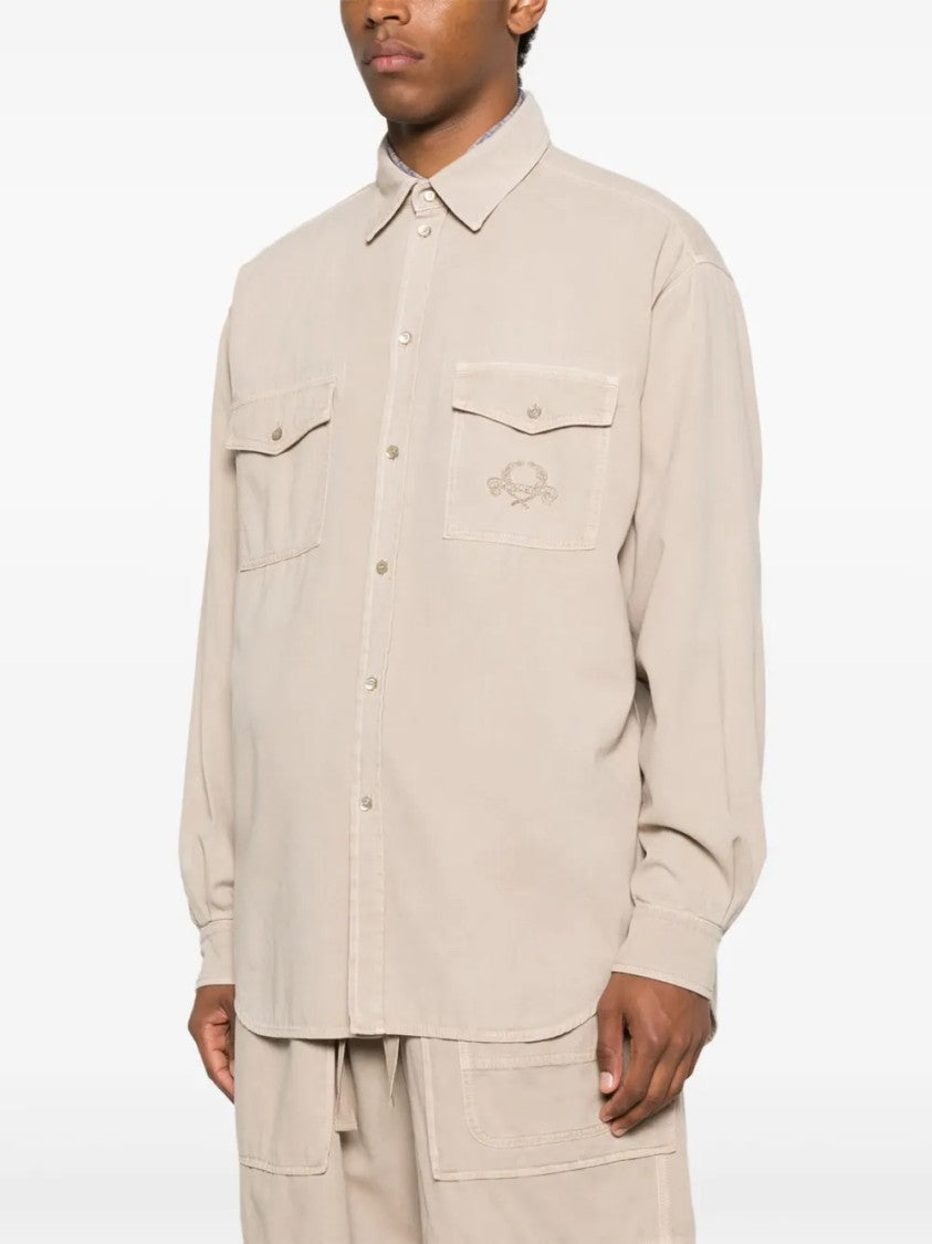 Moschino White Tailored Structured Collar Buttoned Shirt