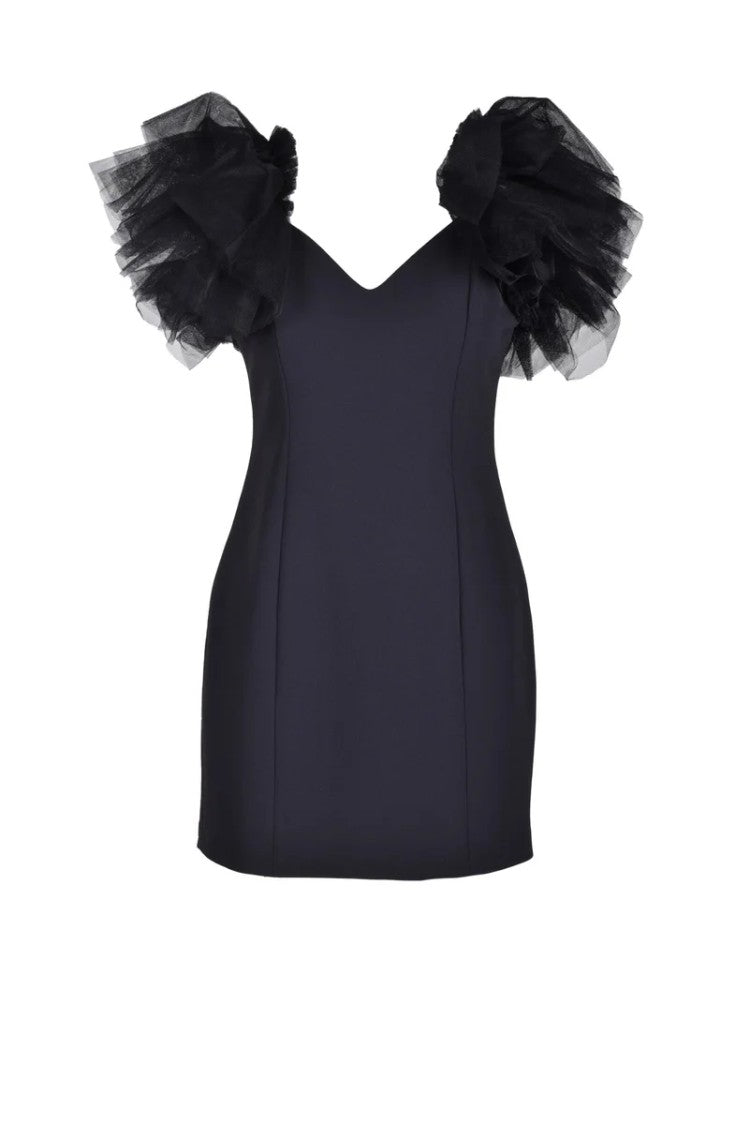 Pinko Black Dress Polyester Elastane
