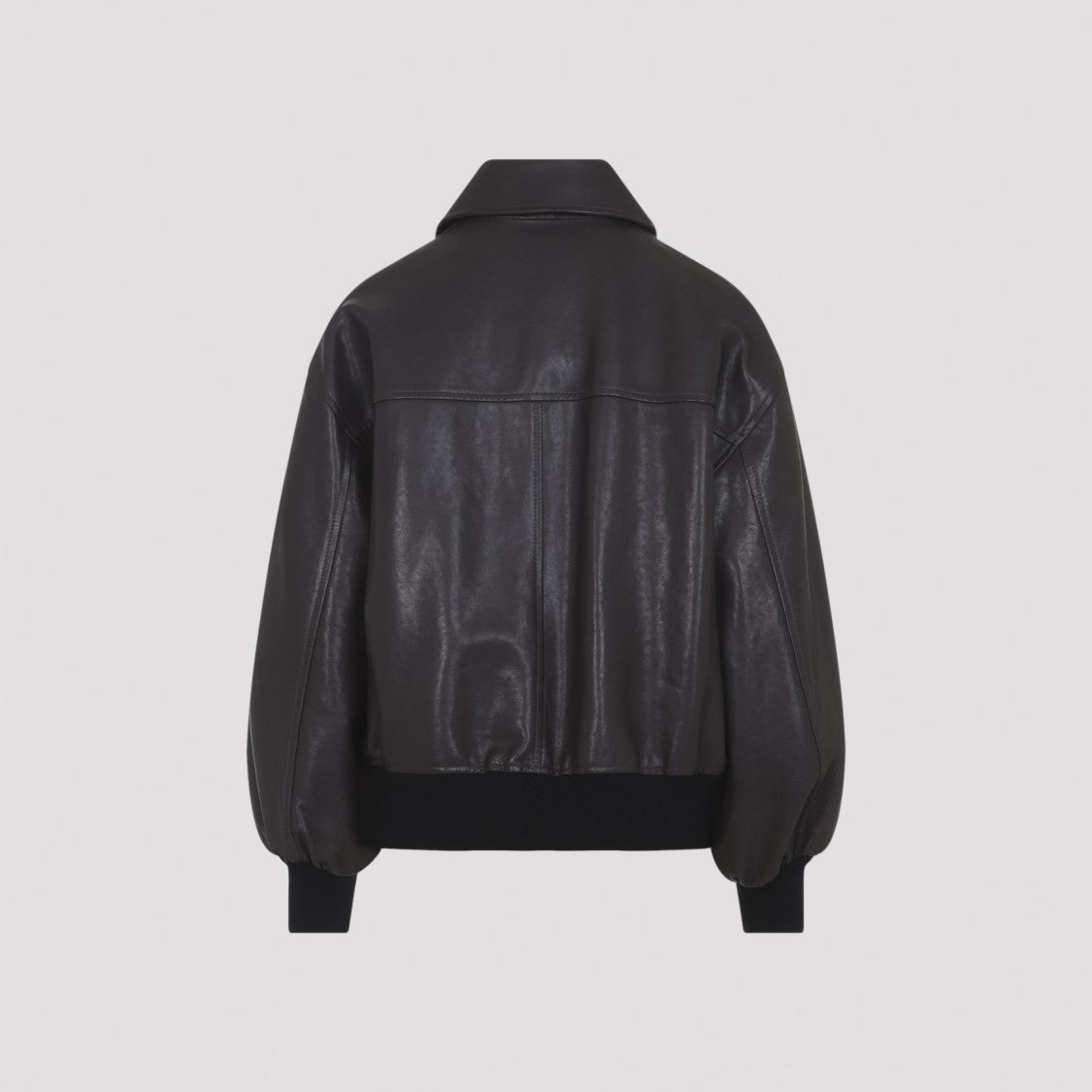 Khaite Brown Lambskin Jacket With Tailored Fit And Voluminous Sleeves