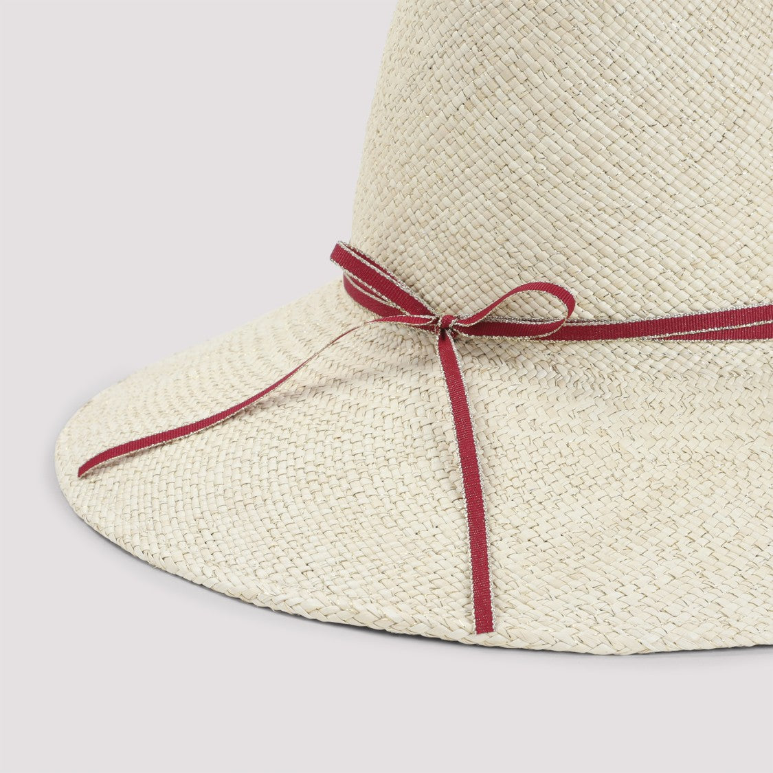 Maison Michel Nude/Neutral Woven Wide-Brim Hat