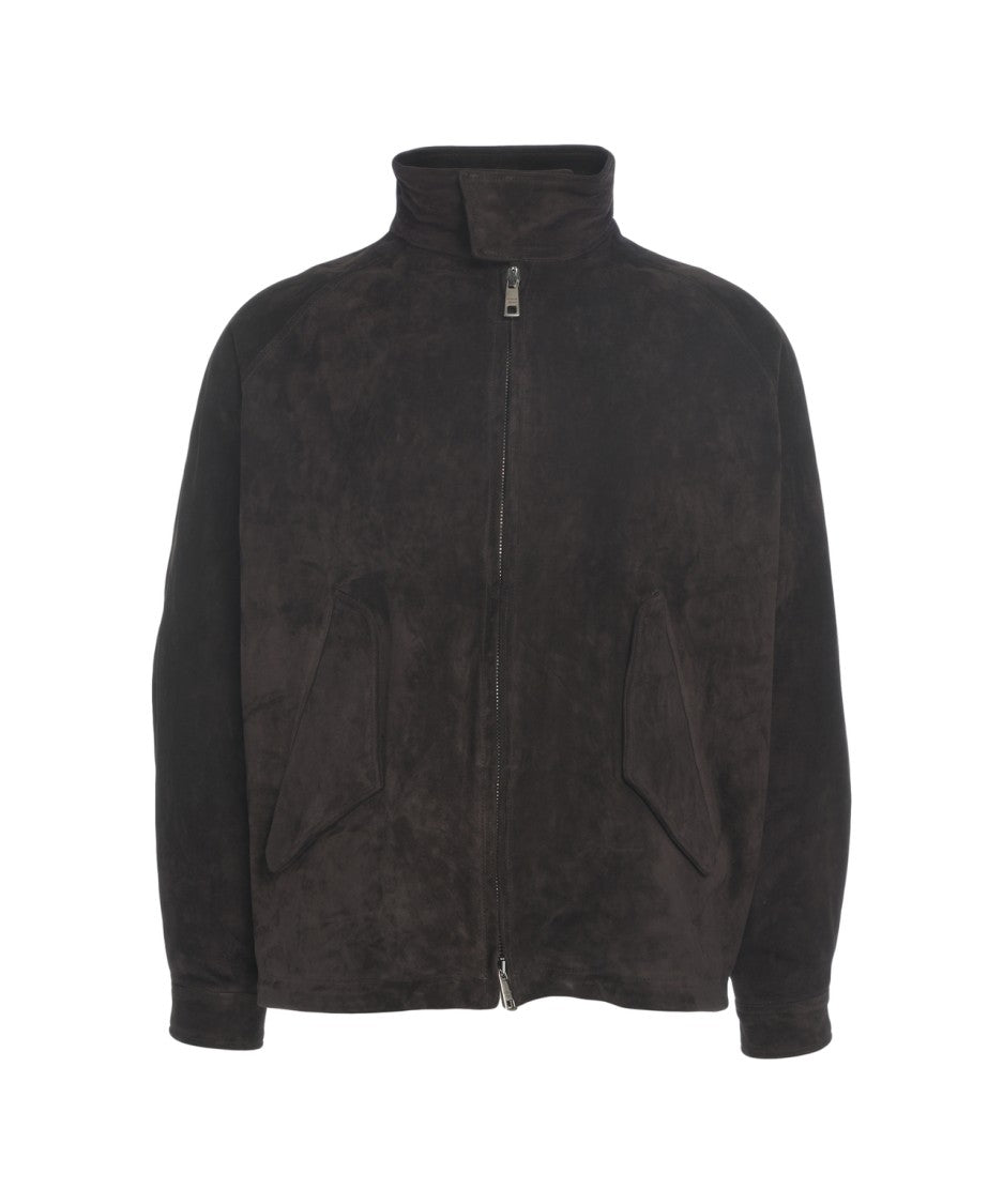 Giorgio Brato Suede Jacket With High Collar