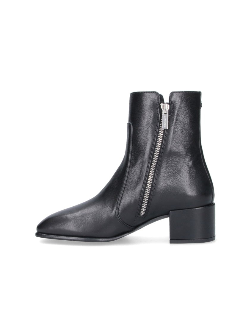 Jimmy Choo Polished Leather Ankle Boots With Pointed Toe