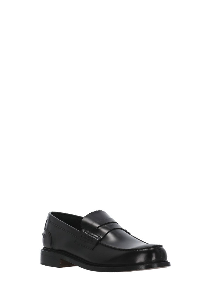 Berwick 1707 Black Polished Leather Mask Loafers