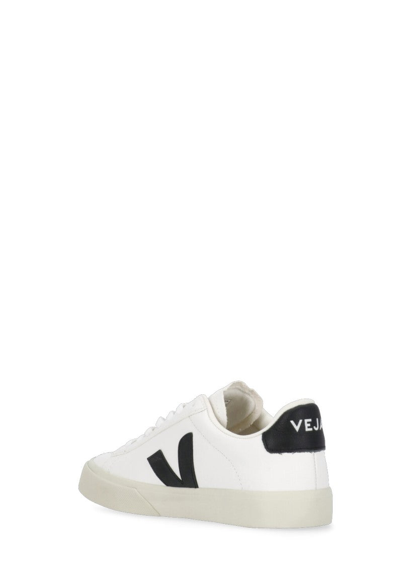 Veja White Campo V Logo Leather Sneakers