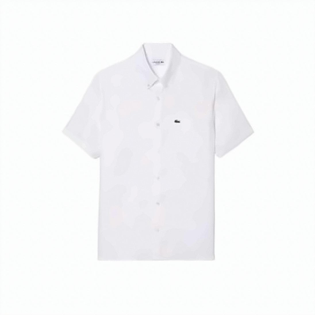 Lacoste Linen Short-Sleeved Button-Down Shirt With Classic Collar