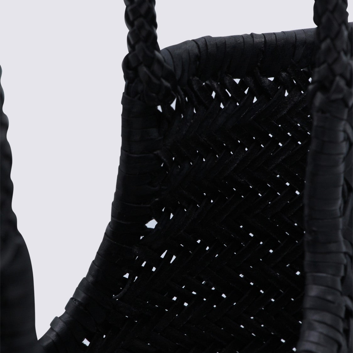 Dragon Diffusion Black Woven Braided Handle Handbag