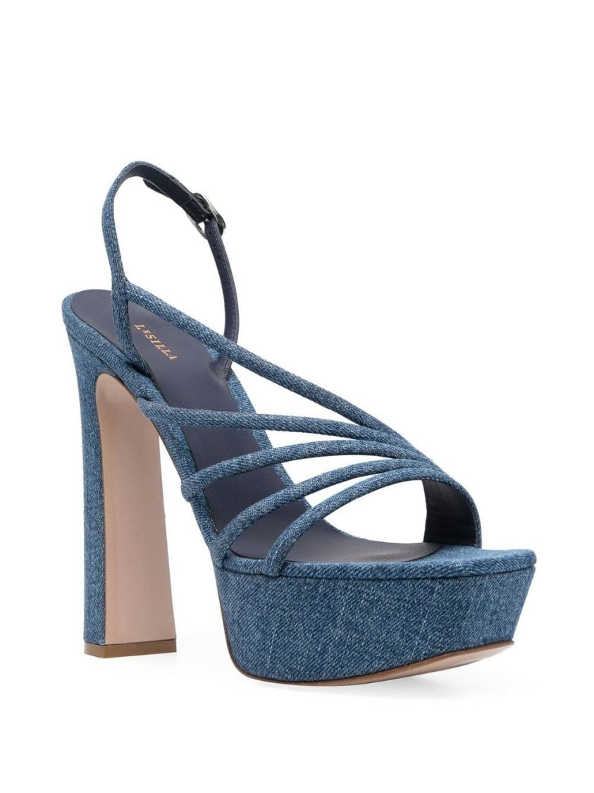 Le Silla Denim Platform Sandals