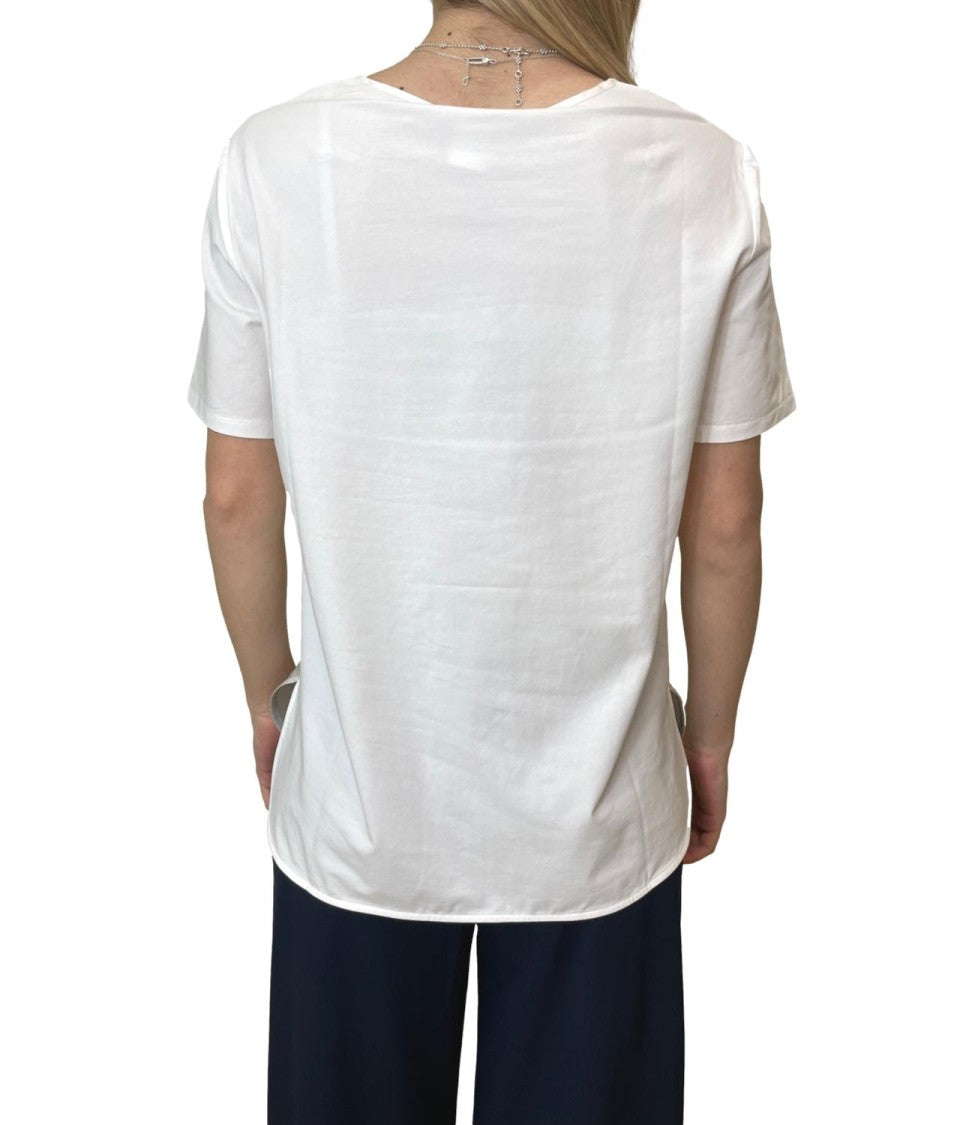 Max Mara White Mmlotre Cotton Knit Top