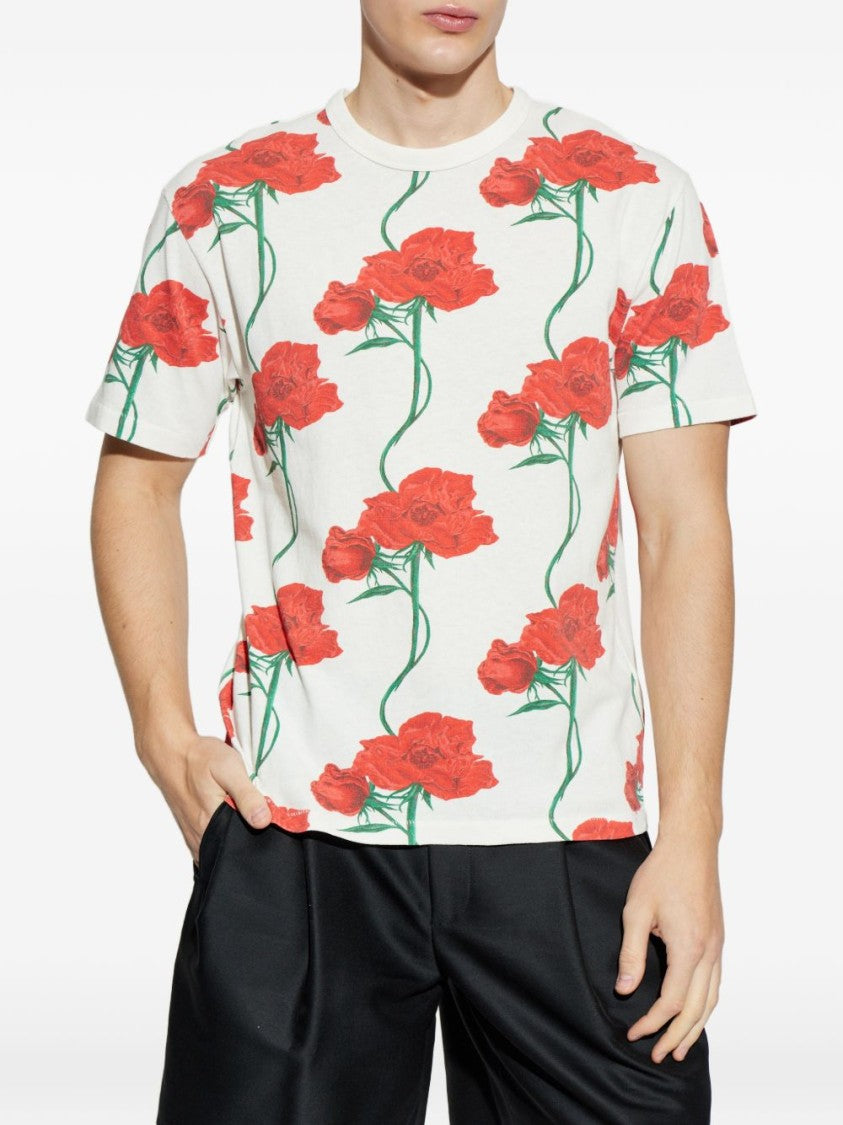 Kenzo Relaxed Fit Floral Print Silk T-Shirt