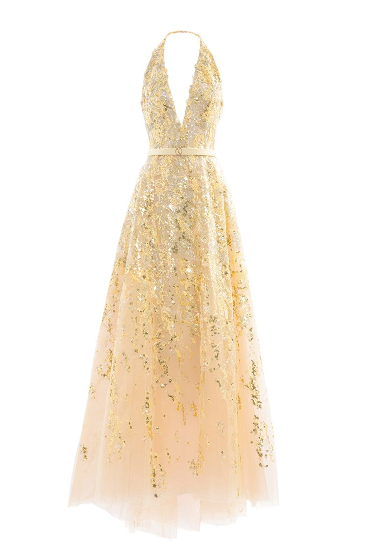 Saiid Kobeisy Embroidered Long Dress