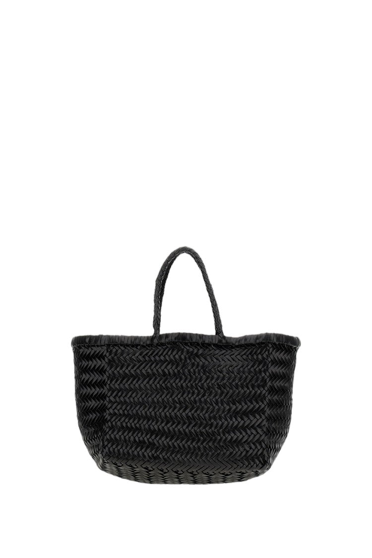 Dragon Diffusion Woven Leather Bamboo Tote Bag With Double Handles