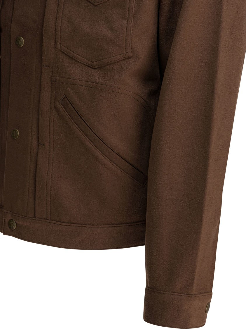 Needles Wide Silhouette Synthetic Suede Overshirt Jacket