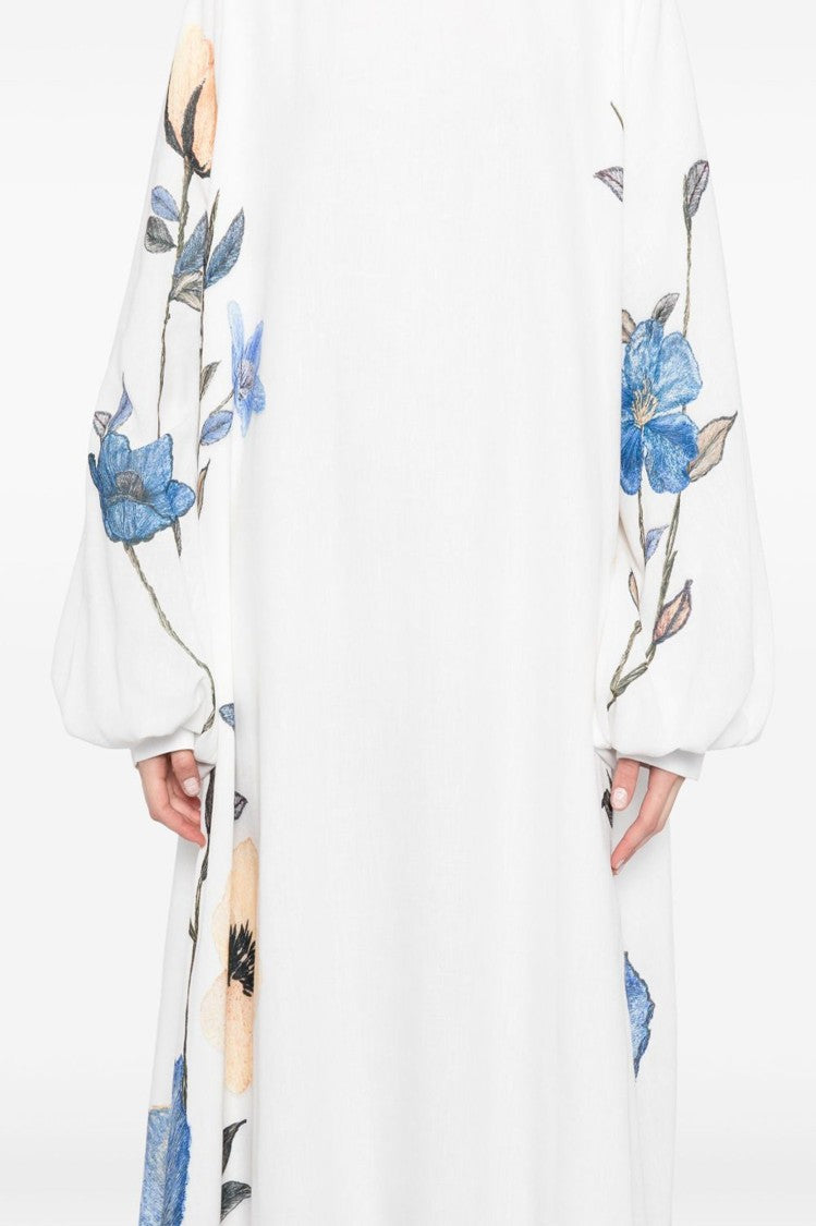 Saiid Kobeisy Floral Printed Linen Kaftan