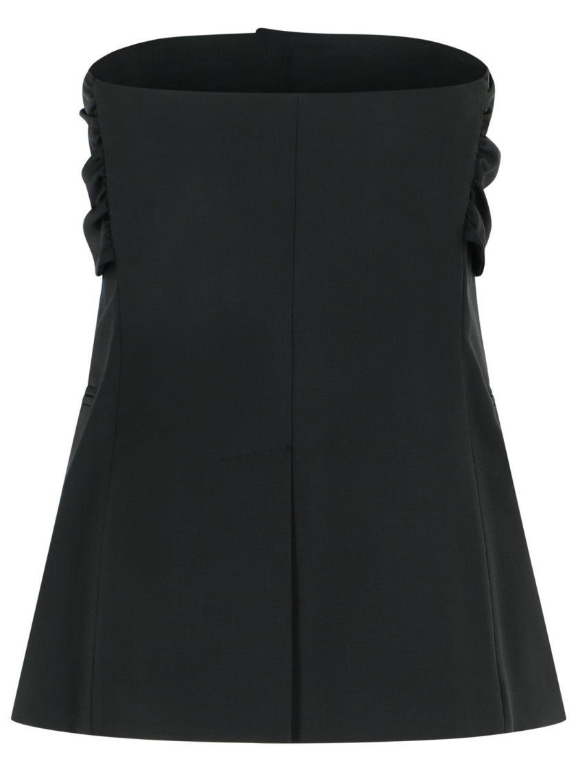 Max Mara Veruska' Black Virgin Wool Bustier Top