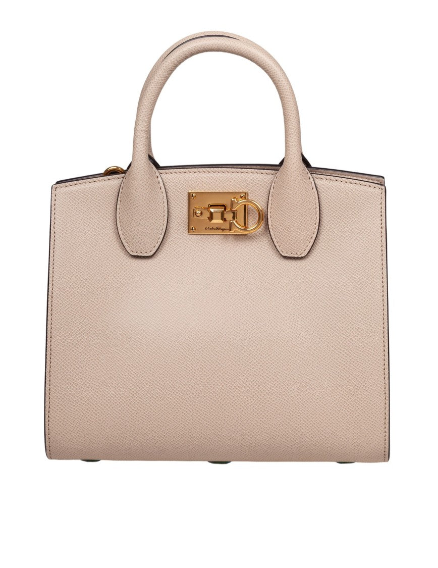 Salvatore Ferragamo Hammered Leather Daino Studio Box Bag