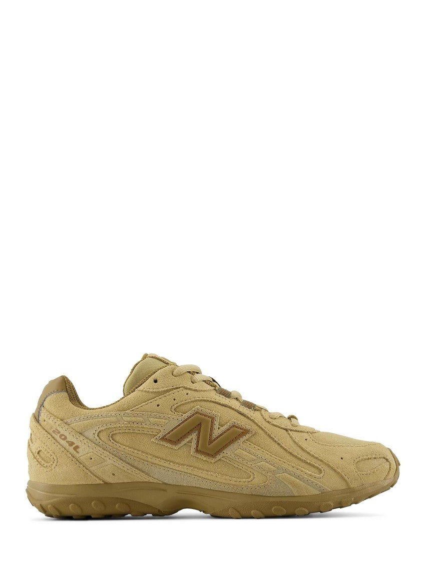 New Balance Monochromatic Tan Suede Sneakers With Textured Sole
