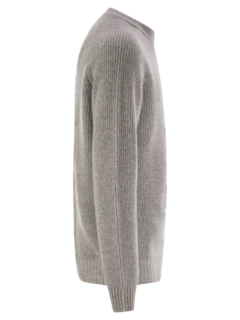 Peserico Ribbed Knit Crew-Neck Sweater With Regal Sleeves